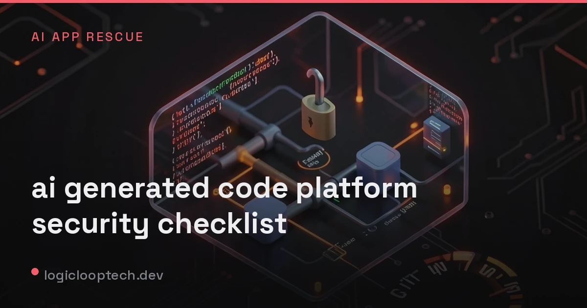 ai generated code platform security checklist