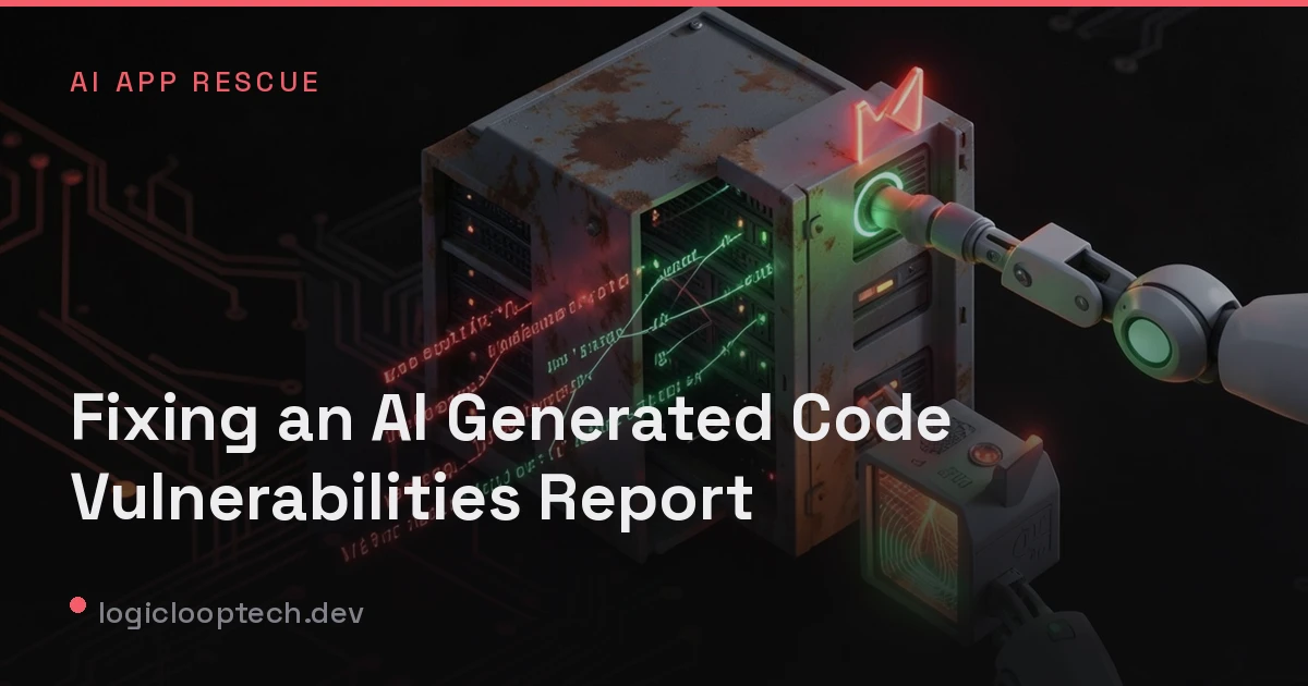 Fixing an AI Generated Code Vulnerabilities Report