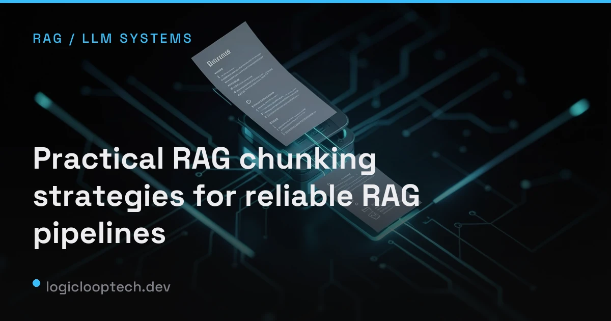 Practical RAG chunking strategies for reliable RAG pipelines