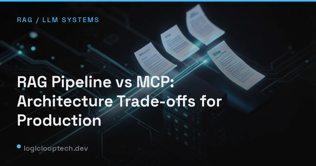 RAG Pipeline vs MCP: Architecture Trade-offs for Production